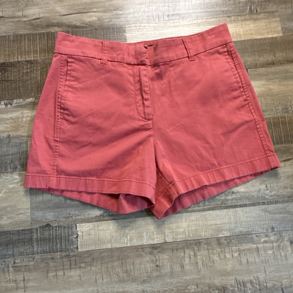 J. Crew Stretch Chino Short Sz 6 Dark Coral Preppy Casual